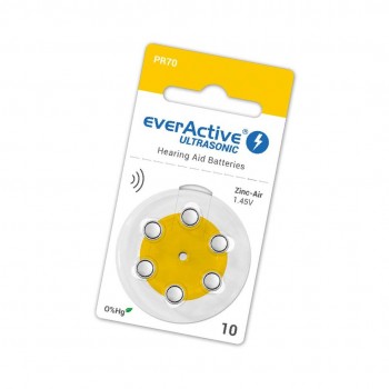 Everactive Ultrasonic 10 PR70 6BL klausos baterijos 6 vnt. Everactive Ultrasonic 10 PR70 6BL klausos baterijos 6 vnt.